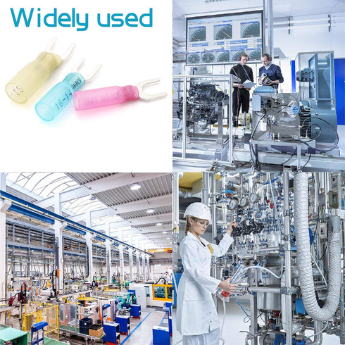 150pcs Nylon Insulated Heat Shrink Fork Connector Wire Electrical Crimp Fork Terminal Connector (12-10AWG,14-16AWG,18-22AWG)...