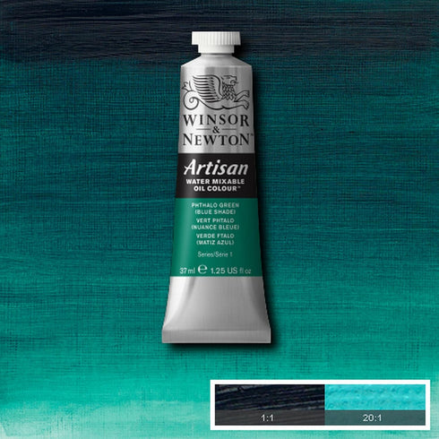 Winsor & Newton Artisan Water Mixable Oil Colour, 1.25-oz (37ml), Phthalo Green (Blue Shade)...