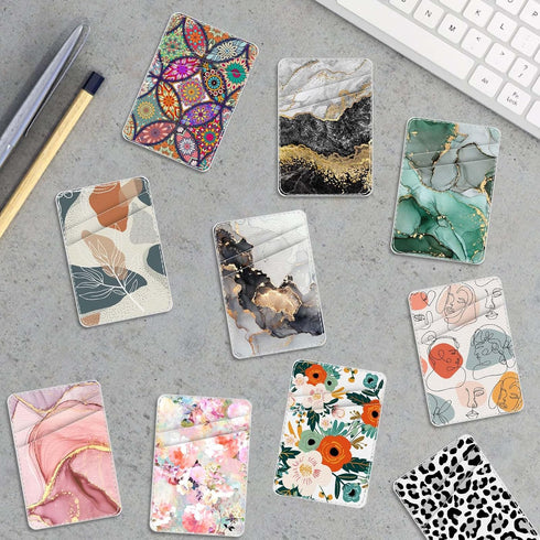 Leather Phone Card Holder Phone Wallet, Stick Back Phone Wallet Sticker Stylish Phone Case Credit Card Holder, Suitable for iPhone, Samsung, Andro...