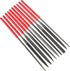 10Pcs Needle File Set Hardened Alloy Strength Steel Files- Mini Needle File Set Includes Round, Tapered Round, Half Round, Barrette, Crossing, Kni...