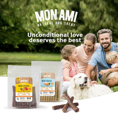 Mon Ami Beef Meat Sticks for Dogs with Farm Fresh Vegetables (11 Oz) – Human Grade Dog Treats with Superfoods - Training Treats for Dogs - Healthy...