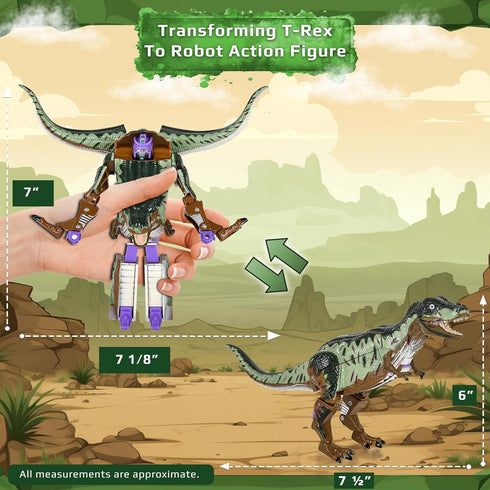 Forest & Twelfth Dinosaur Animal Toy – Transforming Action Figure – Changes from a Detailed Animal Toy to a Unique Robot Toy in Seconds – Great Gi...