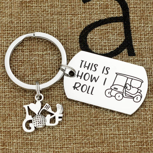 Kivosliviz Golf Gift Golfer Keychain How I Roll Golfers Keychains Gift for A Golfer Lover...