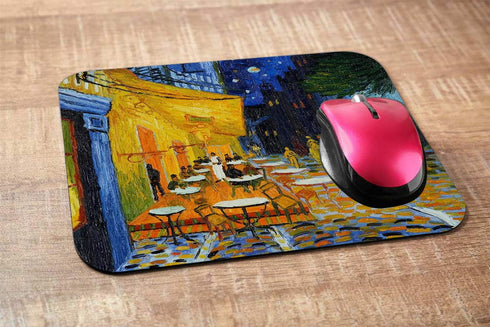 Van Gogh Gaming Mousepad Cafe Terrace At Night by Vincent Van Gogh Mouse Pad Mouse Mat for Computer Desk Laptop Office 9.5 X 7.9 Inch Non-Slip Rub...