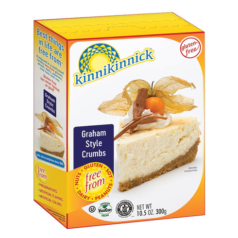 Kinnikinnick - Graham Style Crumbs - Gluten Free, Allergy Friendly Vegan Graham Cracker Crumbs - 10.5 oz. Box...