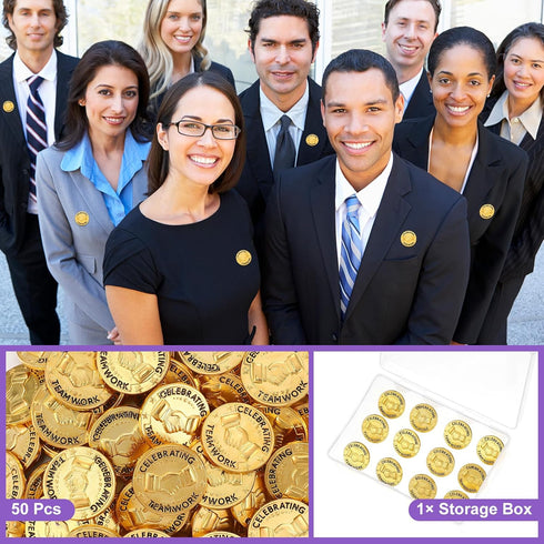 50 Pcs Employee of The Month Lapel Pin Employee Star Recognition Pins Employee Enamel Pins Gold Plated Enamel Employee Pin Performance Reward Pin ...