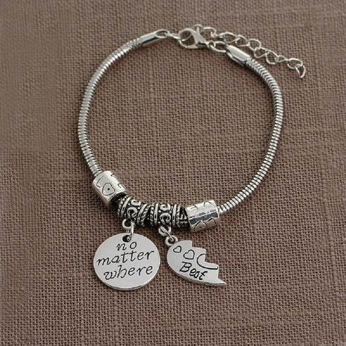 Infasea Best Friend Gift Charm Bracelet - 2 PCS Stainless Steel Expendable Inspirational Bangle Bracelets...