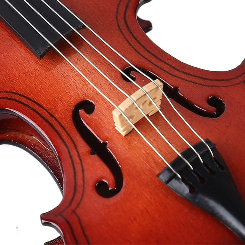 Dselvgvu Wooden Miniature Violin with Stand,Bow and Case Mini Musical Instrument Miniature Dollhouse Model Home Decoration (5.63"x2.05"x0.75")...
