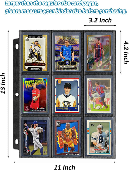 Toploader Binder Pages for Trading & Sports Card Toploader Storage, 9 Pocket Double-Sided Toploader Binder Sheets for TCG Toploaders, 252 Pockets...
