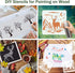 Forest Wildlife Animal Stencils for Painting, 16 Pcs Plastic Reusable Stencils for Kids of Deer Bear Tree Patterns for Painting on Wood Wall Fabri...
