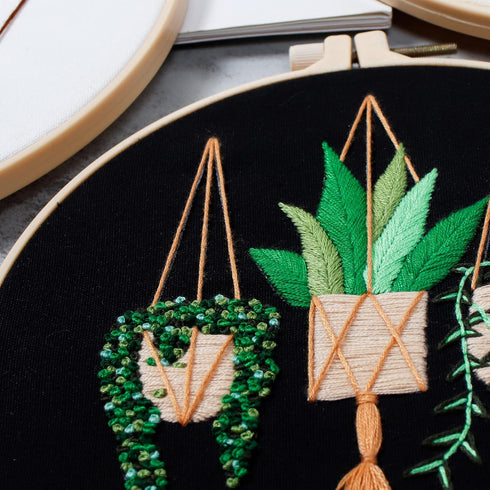 ojindiy 3Pack Embroidery Starter Kit with Pattern and Instructions, DIY Beginner Starter Stitch Kit Include 1Embroidery Hoop, 3 Embroidery Kit for...
