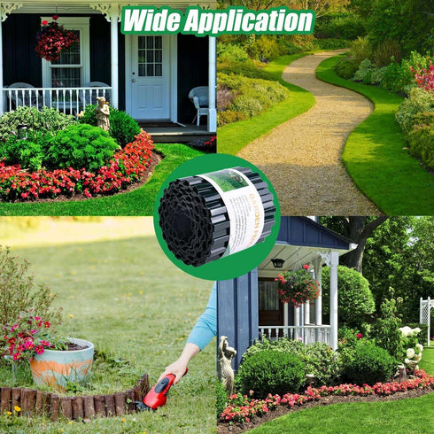 Garden Landscape Edging Board 30 Feet Corrugated Paver Edging Antirust Flexibility Garden Bed Edging Plastic Garden Border Weed Barrier Edging for...