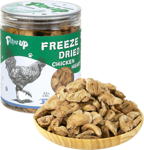 Freeze Dried Chicken Heart Pet Treats, High Protein Freeze-Dried Pet Food for Dogs, Cats, Fresh Ingredient, 3.2oz, Rawhide Free, Gluten&Grain Free...