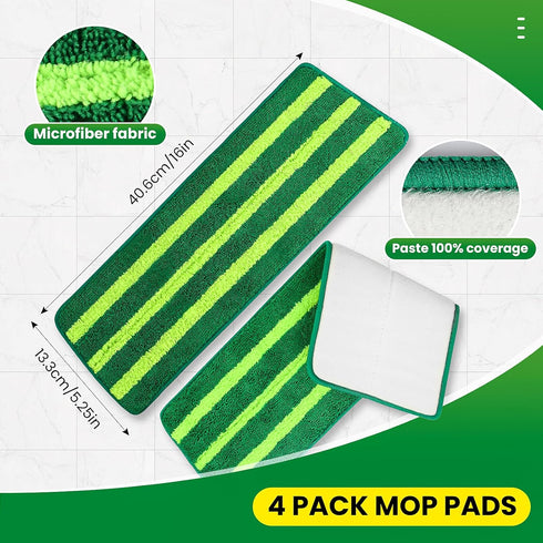 4 Pack Spray Mop Pads Refills for Libman Freedom Spray Mop, Reusable Microfiber Spray Mop Head Replacement, 16 in Spray Mops for Floor Cleaning...