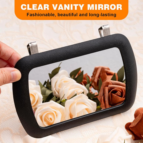 Car Sun Visor Vanity Mirror, Universal Clip on Mirror for Car Visor Vehicle Makeup Mirror for Women Men in Car, Suv, Truck (Black)...