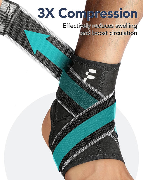Ankle Brace for Plantar Fasciitis Relief with Strong Compression Strap and Side Stabilizers for Arch Pain Achilles Tendonitis Sprained Ankle, Ultr...