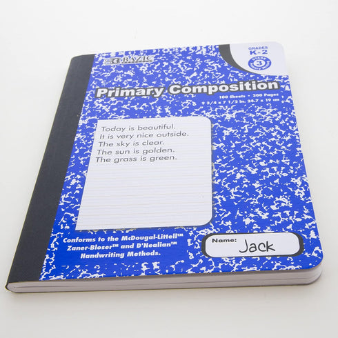 BAZIC Primary Journal Composition Book Blue Marble, 100 Sheet Writing Grades K- 2 Notebook Journal Comp Notebooks for Kindergarten Kids School, 1-...