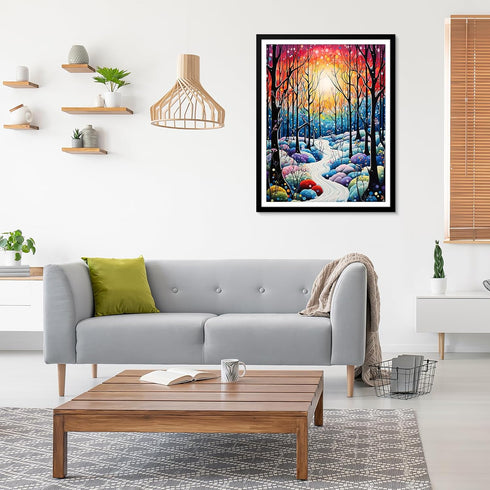 EOBROMD Landscape Diamond Art Painting Kits for Adults, 5D Forest Trail Diamond Art Painting Kits for Beginners, DIY Paint Picture with Full Drill...