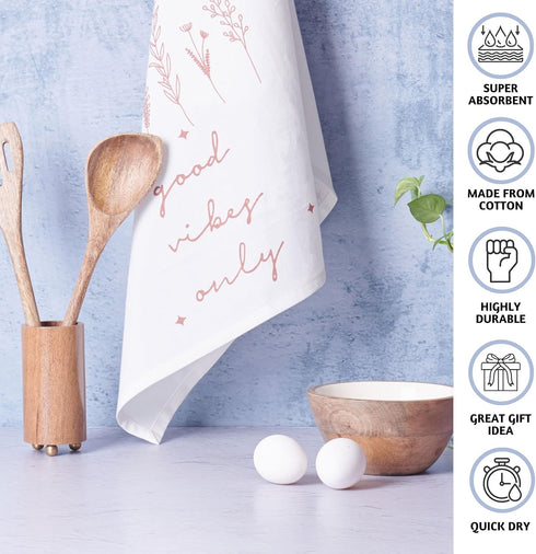 Folkulture Kitchen Towels or Tea Towels, 20 X 26 Inches Cotton Modern Dish Towels or Dishcloths, Set of 3 Dish Cloth or Flour Sack Hand Towel for ...