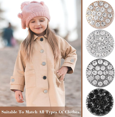 PAGOW 20Pcs AB 4 Styles Rhinestone Buttons Crystal Embellishments Sew on Clothing Buttons...