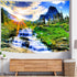 Delur Mountain Waterfall Tapestry Sunset Forest Tapestry Tree Nature Landscape Tapestry Rainforest Scenery Tropical Tapestry Psychedelic Wall Hang...
