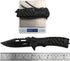 ALBATROSS Spring Assisted Folding Knife, 3.5" Black Blade, 4.75" Handle,Pocket Knife with Fire Starter, Paracord and Whistle, Liner Lock?Carrying ...