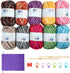 10x50g Multi Color Acrylic Yarn 50g 1750 yards Crochet Yarn Starter kit with Purple Bag for Knitting Crocheting Weaving Adult and Kid Craft Projec...