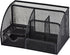 Black Mesh Pen Holder and Organizer Office Supplies with 7 Compartments, Desktop Organizer with Drawer, Metal Pen Holder for Desk, ?9.1" x 5.9" x ...