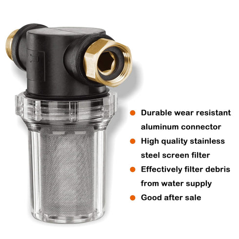 Twinkle Star Hose Filter Attachment Line Water Hose Filter with 100 Mesh and 40 Mesh Screen, 2Pcs O-Ring, Garden Hose Filter Pressure Washer Inlet...