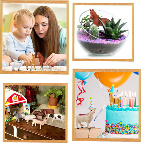 Animal Figurines, Big Animal Toys, 8 Pcs Farm Animals Figurines Toys, Realistic Plastic Animals Playset, Educational Learning Toy Set for Kids Tod...