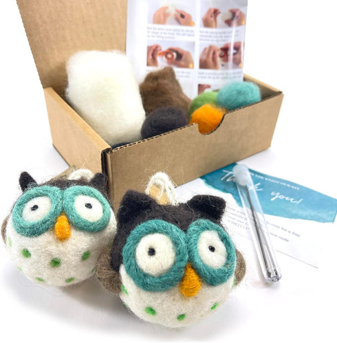 Woolbuddy Owl Needle Felting Kit for Beginners – DIY Animal Craft Kit with Wool, Needles & Photo Instructions – Fun Project for Adults & Kids...