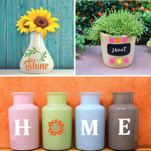 12 Pcs Sunflower Stencil Bee Butterfly Spring Summer Flower Daisy Floral Stencil Template for Painting on Wood Crafts Canvas Home Decor,7.87x7.87 ...