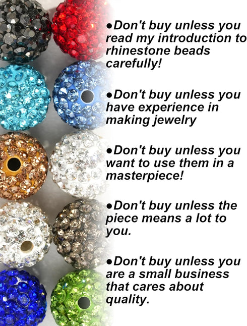 30 Pcs Rhinestone Beads for Jewelry Making, 10mm Round Black Bling Disco Ball Beads, Rhinestone Clay Beads for Crafting, Pens & Bling Baseball Bra...