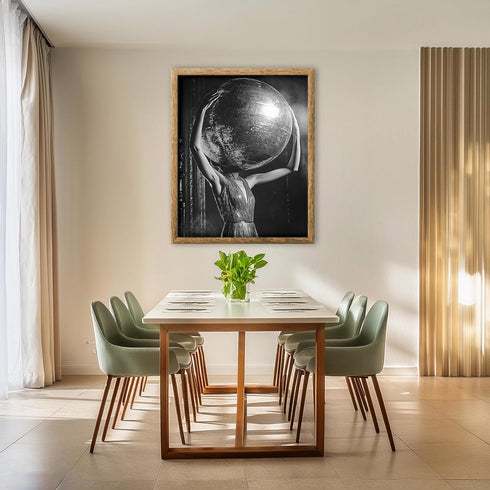 Posterizer 1 pcs-black and white retro disco ball and woman 1-Retro Art-Abstract & Modern Art-Chic Home Decor- unframed wall art...