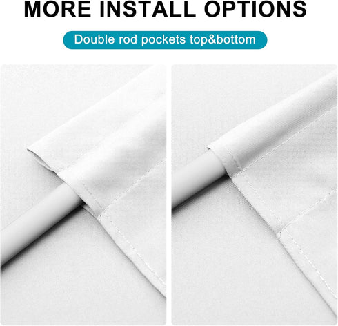 Hiasan French Door Curtains for Small Window, Rod Pocket Semi Sheer Privacy Curtains for Side Light Front Door, 1 Panel (White, W 52 inch x L 40 i...