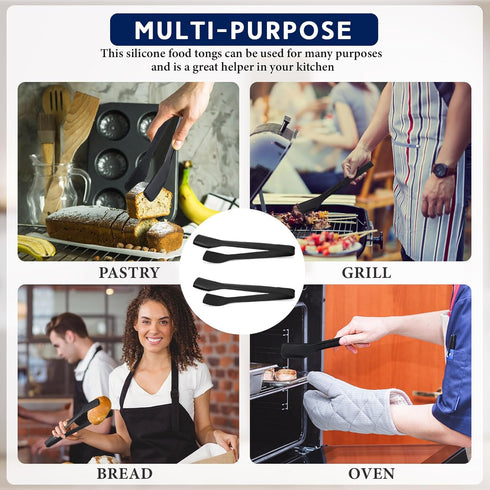 Gejoy 2 Pcs Silicone Kitchen Tongs 11 Inch Kitchen Tongs for Cooking Serving Tongs with Silicone Tips Toast Tongs Salad Tongs for BBQ Grilling Loc...