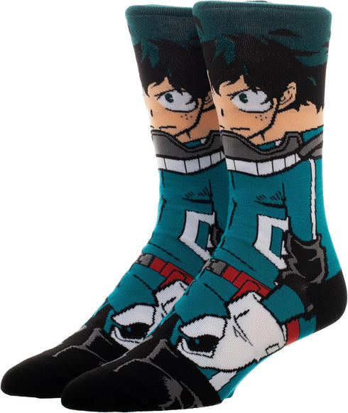 My Hero Academia Anime Character Izuku Casual Crew Socks for Men...