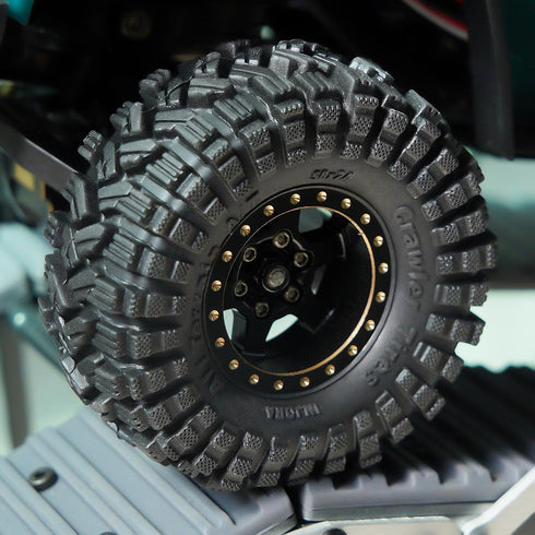 INJORA 1.0 Tires-58 * 24mm All Terrain Super King Trekker Soft Sticky Tires for TRX4M 1/18 1/24 RC Crawler SCX24 AX24,T1017...