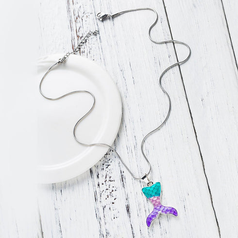 Mermaid Tail Teen Girls Pendant Necklace...