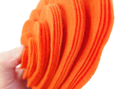 Playfully Ever After 1 to 6 inch Multi-Size Pack 24pc Felt Hearts (Orange)...
