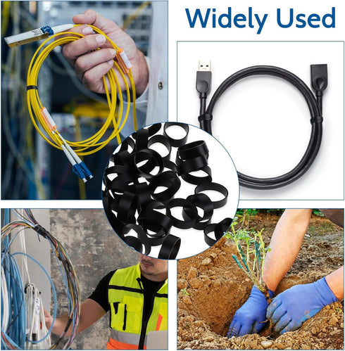 200 Pieces 0.5 Inch Small Elastic Silicone Rubber Bands Black Strong Rubberbands Heavy Round Siliconebands for Wire Cord Cable Wrapping, Bundle...