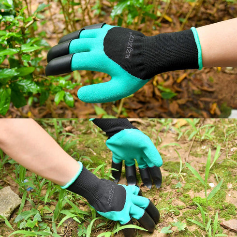 2 Pairs Garden Gloves with Claws for Women and Men Both Hands Gardening Work Gloves Garden Gloves Yard Work Safe Gloves for Easy Digging Planting...
