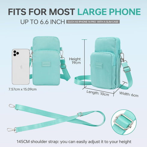 Small Crossbody Cell Phone Bag for Women, Handbags Cell Phone Wallet Travel Purse with Headphone Hole, Compatible for iPhone/Samsung Galaxy...
