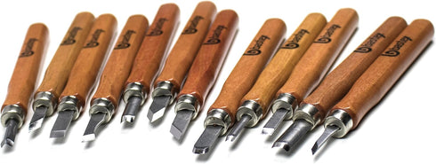 Bastex Carbon Steel Wood Carving Chisel Set for Kids and Beginners. Knives for woodworking and engraving. Equipped with Easy to Use wood Handles....