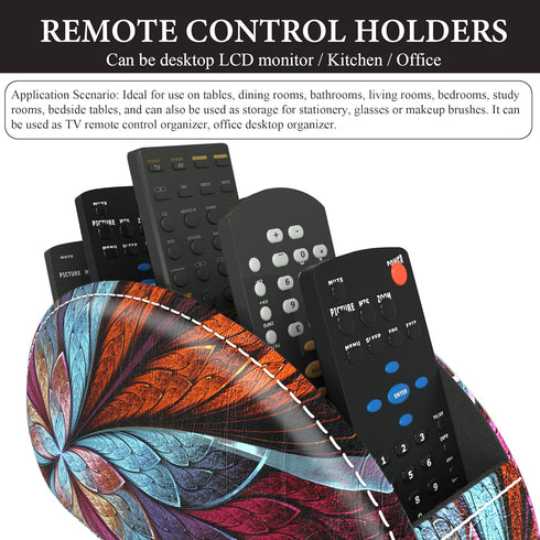 QIELIZI Remote Control Holder, PU Leather Remote Caddy Desktop Organizer with 5 Spacious Compartments for TV Remotes/Media Controllers/Office Supp...