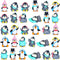 Macarrie 30 Pcs Penguin Figurines Cute Penguin Characters Toys Mini Penguin Figurines Collection Playset Mini Cartoon Penguin Cake Topper Winter P...