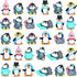 Macarrie 30 Pcs Penguin Figurines Cute Penguin Characters Toys Mini Penguin Figurines Collection Playset Mini Cartoon Penguin Cake Topper Winter P...