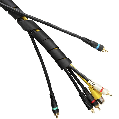 10-ft Cable Slinky Soft and Flexible Rubber Spiral Cord Wrap (2-ft X 5 pcs) Black...