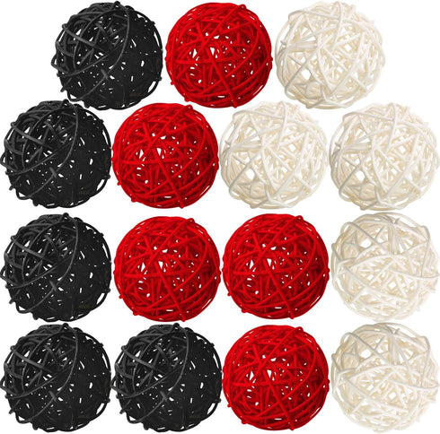 Yaomiao 15 Pieces Wicker Rattan Balls Decorative Orbs Vase Fillers for Craft, Party, Wedding Table Decoration, Aromatherapy Accessories, 1.8 Inch ...