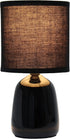 Simple Designs LT1134-BLK 10.04" Tall Traditional Ceramic Thimble Base Bedside Table Desk Lamp w Matching Fabric Shade for Home Decor, Nightstand,...